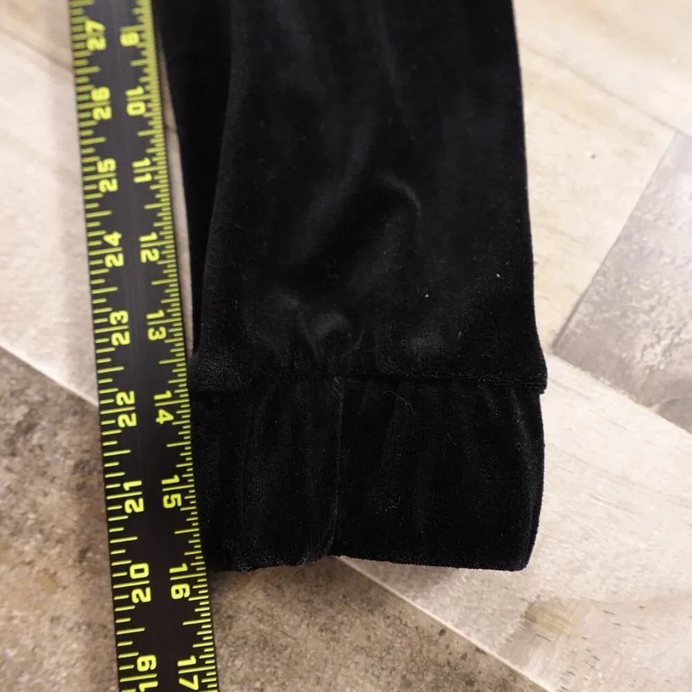 Juicy Couture‎ Girls Velour Hoodie Large Black Crown Logo Zip Up Juicy Hood